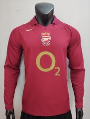 Retro Version 05-06 Arsenal Away Red LS Thailand Soccer Jersey AAA-0871