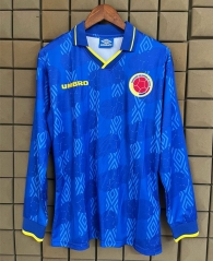Retro Version 1994 Colombia Away Blue LS Thailand Soccer Jersey AAA-3402