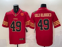 San Francisco 49ers #49 Red NFL Jersey (Logo 3) - 0840