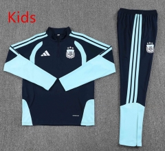 2026-27 Argentina Up-Cyan Kids/Youth Soccer Tracksuit-2315