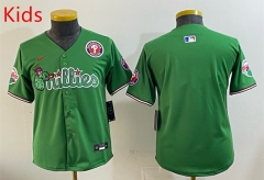 MLB Philadephia Phillies Third generation Green  kids Jersey(Logo 2)-0840