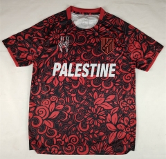 (S-4XL) 25-26 English Palestine Camouflage Black&Maroon Thailand Soccer Jersey AAA-2038
