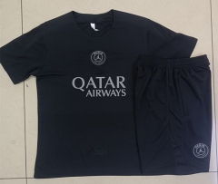 25-26 Jordan Paris SG Black Short-Sleeve Thailand Soccer Tracksuit-815