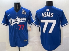 Los Angeles Dodgers #77 Blue MLB Jersey (Logo 6) - 0840