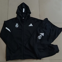 2025-2026 Real Madrid Black Soccer Jacket Uniform With Hat-815