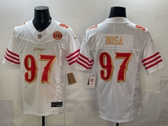 San Francisco 49ers 5th Generation #97 White NFL Jersey (Logo 1) - 0840