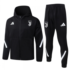 2025-26Juventus FC Black Thailand Soccer Jacket Uniform with Hat-815