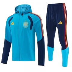 2026-27 Spain Light Blue Thailand Soccer Trench Coats With Hat-4627