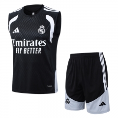 25-26 Real Madrid Black Thailand Soccer Vest Tracksuit-815