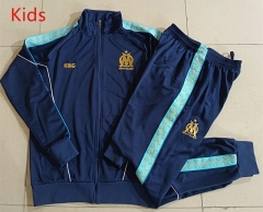 2025-26  Olympique Marseille Blue Kids/Youth Soccer Jacket Uniform-815