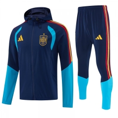 2026-27 Spain Royal Blue Thailand Soccer Trench Coats With Hat-4627