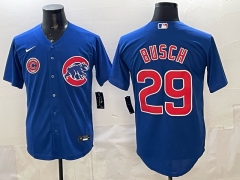 New MLB Chicago Cubs Blue #29  Jersey（logo 4）-0840