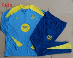 2025-26 Barcelona Light Blue Kid/Youth Soccer Tracksuit -815