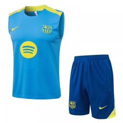 2025-26 Barcelona Light Blue Thailand Vest Soccer Tracksuit-815