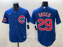 New MLB Chicago Cubs Blue #29  Jersey（logo 3）-0840