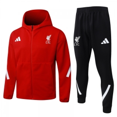 2025-26 Liverpool Red Thailand Soccer Jacket Uniform with Hat -815