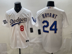 Los Angeles Dodgers #24  White MLB Jersey(logo4) - 0840