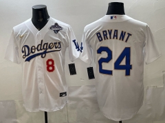 Los Angeles Dodgers #24  White MLB Jersey(logo1) - 0840