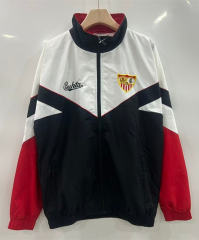 Retro version 92-93 Sevilla Black Thailand Trench Coats -0255