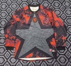 (s-4xl)2026-27 Netherlands Black Orange LS Thailand Soccer Jersey AAA-2315