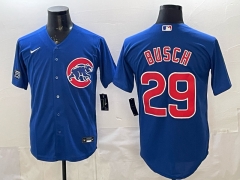 New MLB Chicago Cubs Blue #29  Jersey（logo 1）-0840