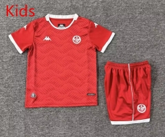 2026-27 Tunisia Home Red Kid/Youth Soccer Uniform-4714