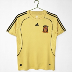 Retro Version 2008 Spain Away Yellow Thailand Soccer Jersey AAA-c1046
