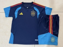 2026-27 Spain Royal Blue Short-Sleeved Thailand Soccer Tracksuit-815