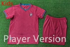 Player Version 2026 Portugal Home Red Kid/Youth Soccer Uniform-9926