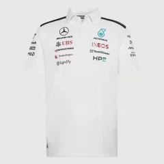 （s-5xl）2026 Formula one Mercedes White Formula One Racing Suit（collar）