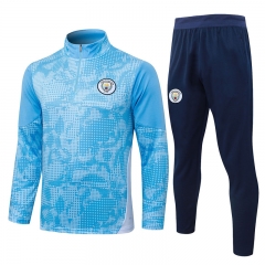 25-26 Manchester City Light Blue Inkjet Thailand Soccer Tracksuit Uniform-815