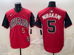 New MLB Chicago White Sox City version Red #5  Jersey(logo2)-0840