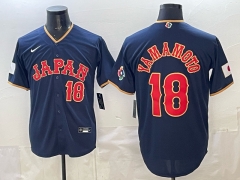 MLB 2026 World cup Japan Royal Blue #18 Jersey（logo4）-0840