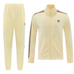 Adidas Light Yellow Thailand Soccer Jacket Uniform-LH