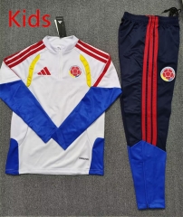 2026-27 Colombia White  Kids/Youth Soccer Tracksuit-4692