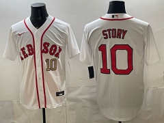 MLB Boston Red Sox White #10 Jersey（Logo5）-0840