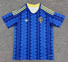 (S-4XL)26-27Sweden Away Blue Thailand Soccer Jersey AAA-8025