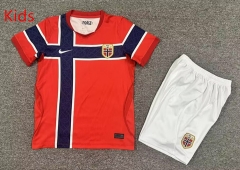 2026-27 Norway Home Red Kids/Youth Soccer Uniform-7809
