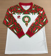 Retro Version 94-95 Morocco 2nd Away White LS Thailand Soccer Jersey AAA-6895