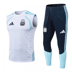 26-27 Argentina White Thailand Vest-sleeved Soccer Tracksuit -9926