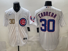 New MLB Chicago Cubs White #30 Jersey（logo 3）-0840