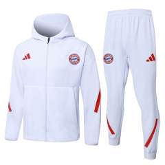 25-26  Bayern München White Soccer Jacket Uniform With Hat-815