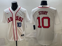 MLB Boston Red Sox White #10 Jersey（Logo4）-0840