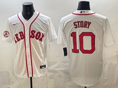 MLB Boston Red Sox White #10 Jersey（Logo6）-0840