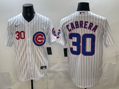 New MLB Chicago Cubs White #30 Jersey（logo 4）-0840