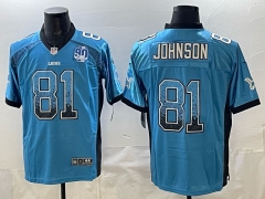 NFL Detroit Lions Blue #81 Jersey-0840