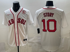 MLB Boston Red Sox White #10 Jersey（Logo2）-0840
