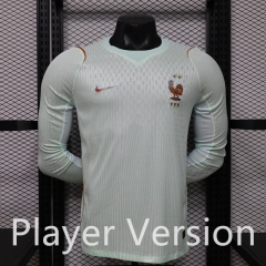 （s-3xl）Player Version 2026-27 France Away Green LS Thailand Soccer Jersey AAA-888