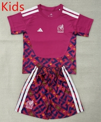 2026-27 Mexico Goalkeeper Pink Thailand kids Soccer Uniform-AY