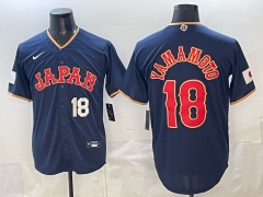 MLB 2026 World cup Japan Royal Blue #18 Jersey（logo1）-0840
